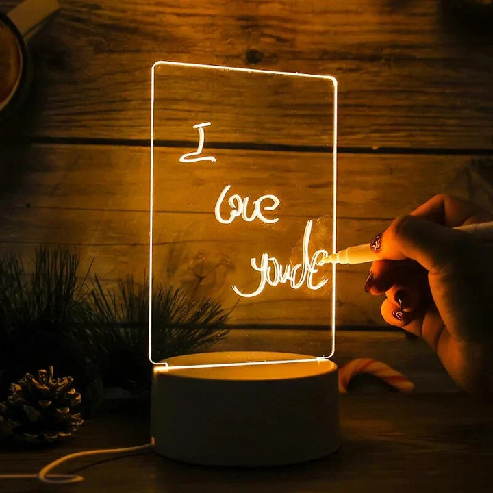 Illuminated Magic Notepad GlowPad LED message board, a glowing desk accessory for memos & reminders.