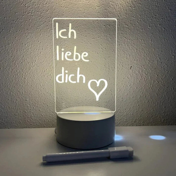 Reusable GlowPad illuminated notepad, featuring an LED light memo board for glowing messages and organization.
