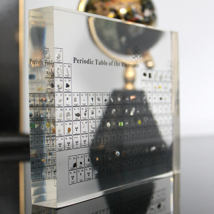 Brightly lit Illuminated Periodic Table, showcasing the beauty and diversity of real elements