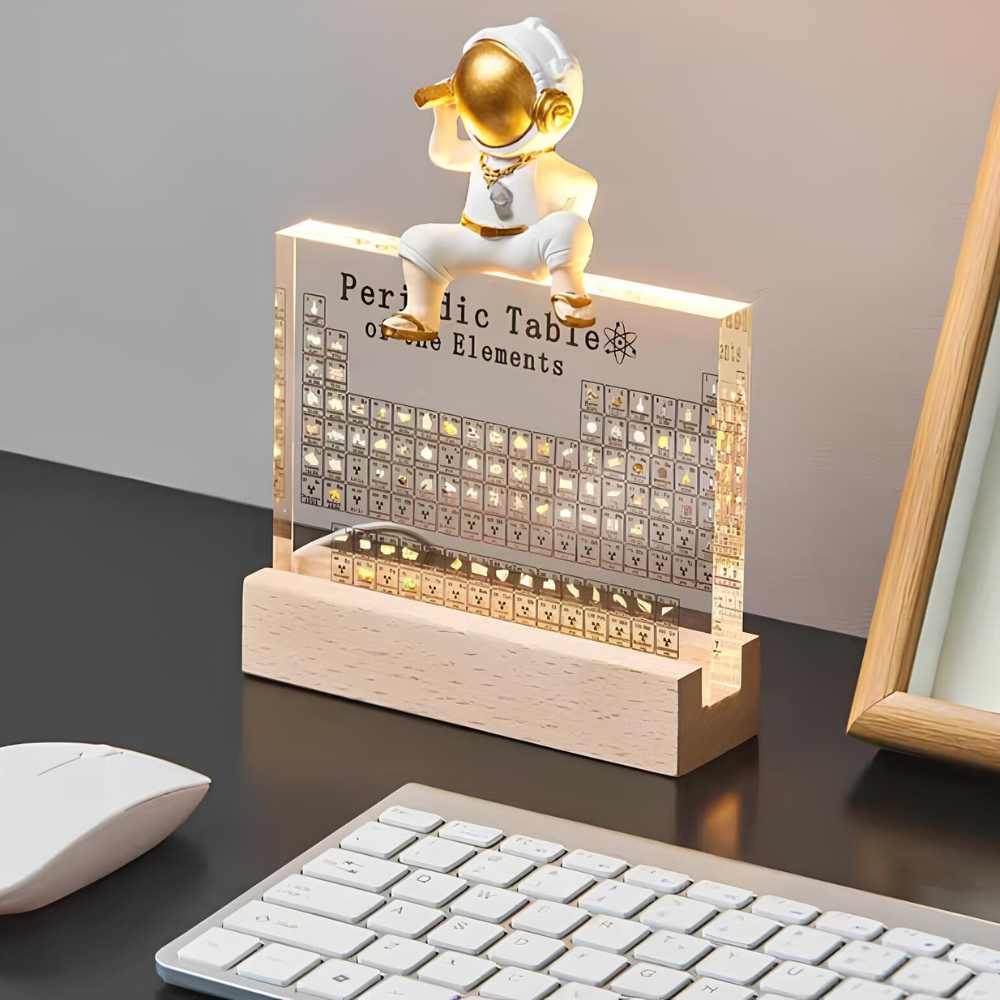 The Elementa periodic table, an educational masterpiece combining light and real elements