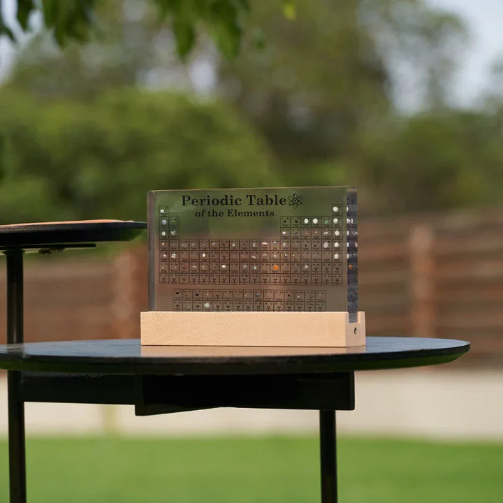 Collectible Illuminated Periodic Table with genuine elements, ideal as a chemistry gift