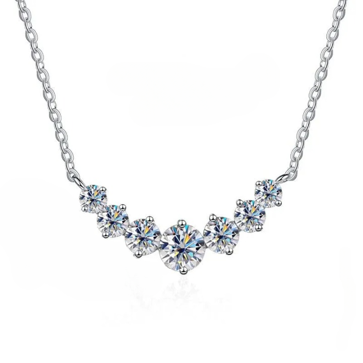 Women's Dazzling Moissanite Sterling Silver Necklace