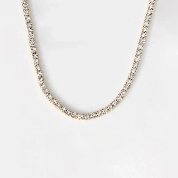 Women's Dazzling Rhinestone Tennis Necklace - Classic Elegance