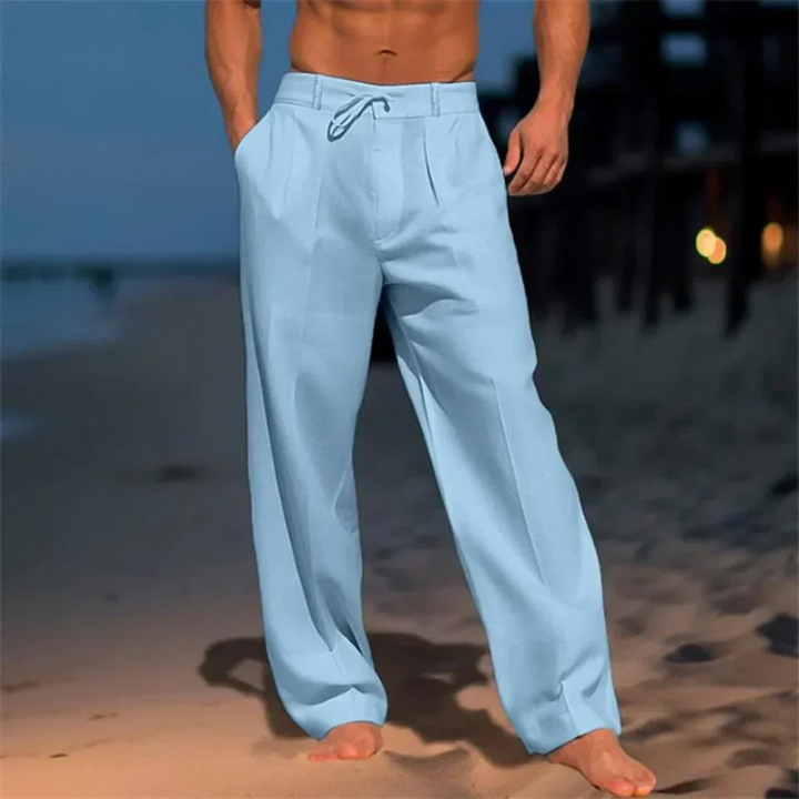 Men's Relaxed Drawstring Dress Pants for Summer Comfort