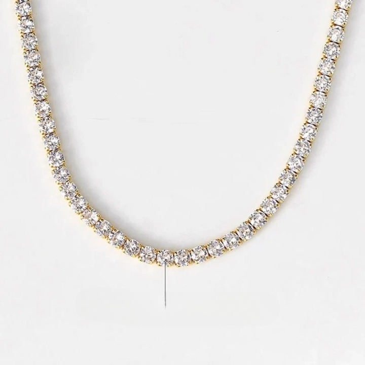 Women's Dazzling Rhinestone Tennis Necklace - Classic Elegance