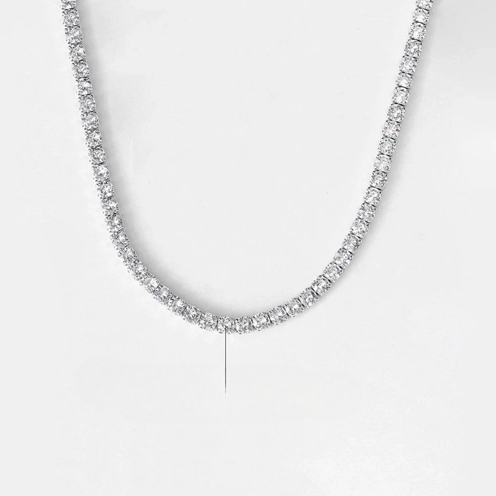 Women's Dazzling Rhinestone Tennis Necklace - Classic Elegance