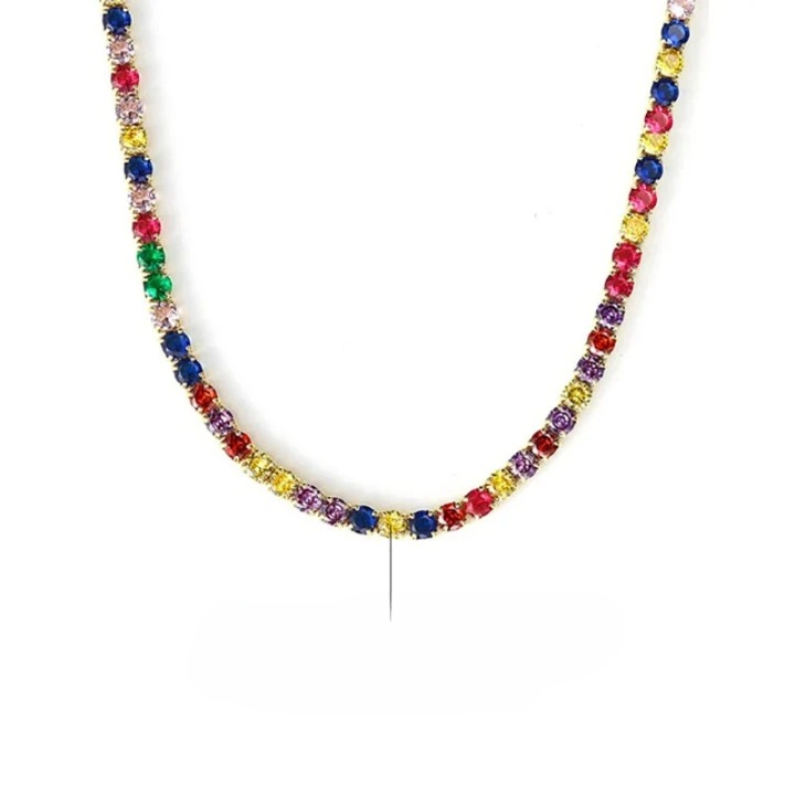 Women's Dazzling Rhinestone Tennis Necklace - Classic Elegance