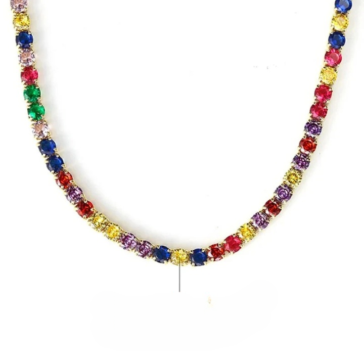 Women's Dazzling Rhinestone Tennis Necklace - Classic Elegance