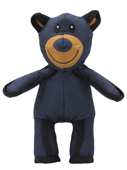 Indestructible bear dog toy for heavy chewers. Interactive, durable, & chew resistant for pet play.