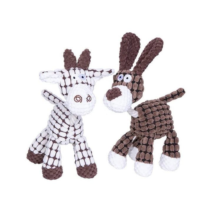 Pet enrichment: Indestructible plush dog toy for aggressive chewers, promoting active play.