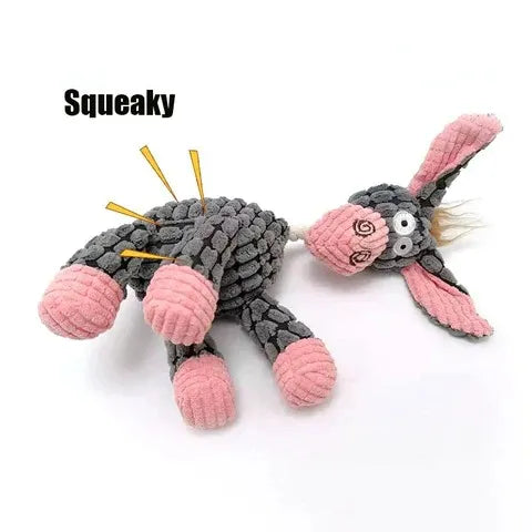 Aggressive chewer's indestructible plush dog toy, offering anxiety relief and durable playtime.