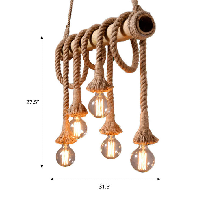 Minimalist industrial bamboo lamp, adjustable ceiling light for contemporary spaces.