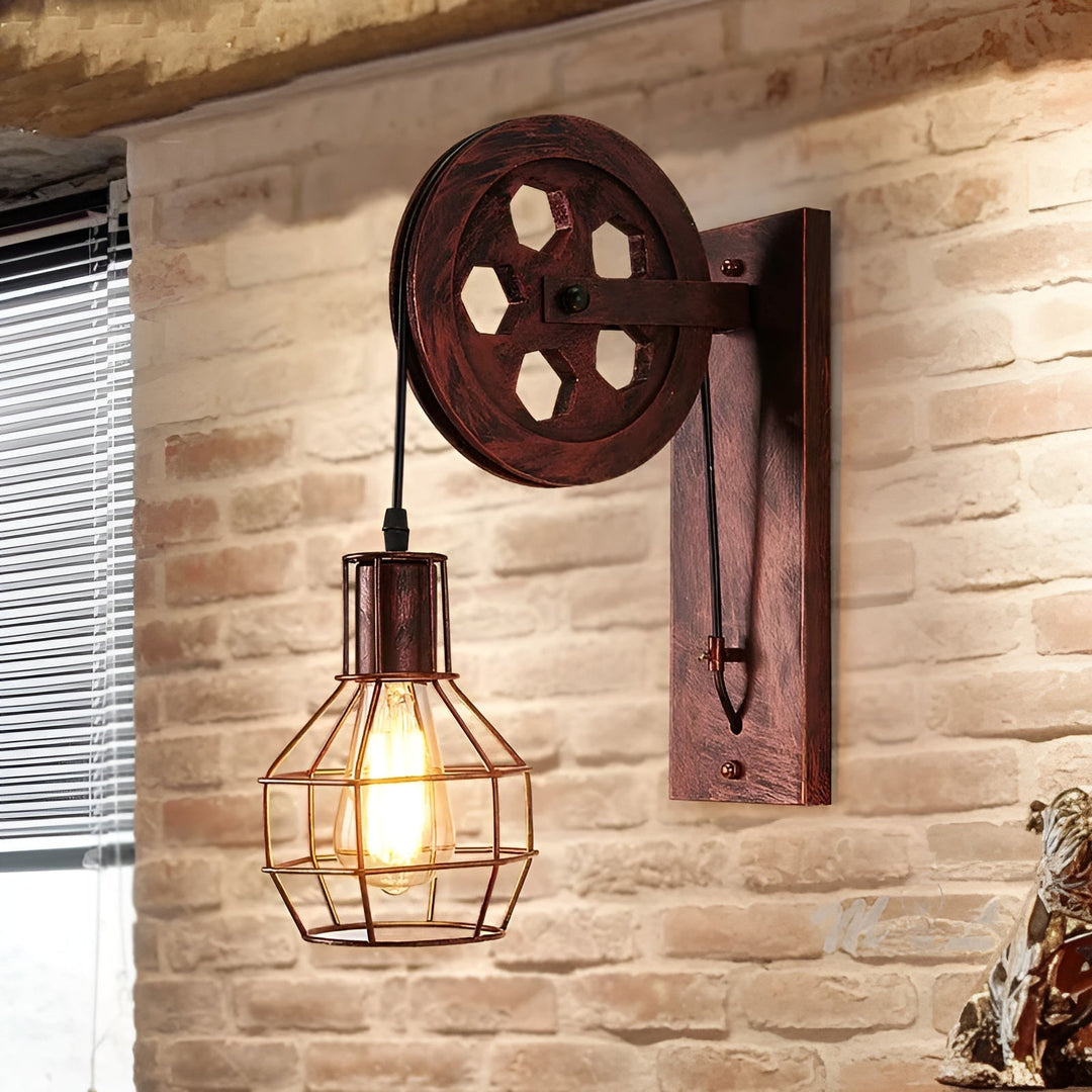 Modern vintage wall lamp with industrial design. Features bright, energy-saving LED light for home & office decor.