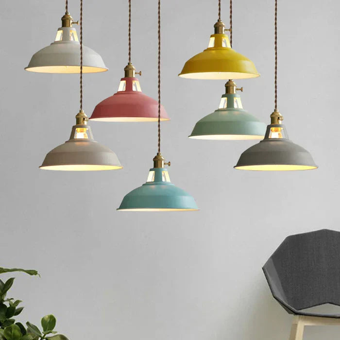 Decorative industrial retro lamp, IronGlow, unique metal pendant for dining areas.
