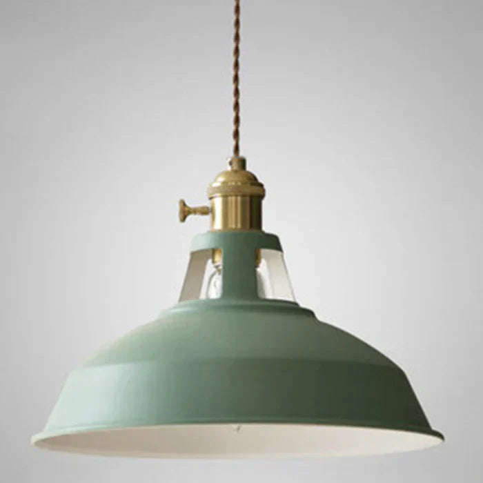 Vintage industrial style pendant lamp, black metal finish, for retro home lighting.