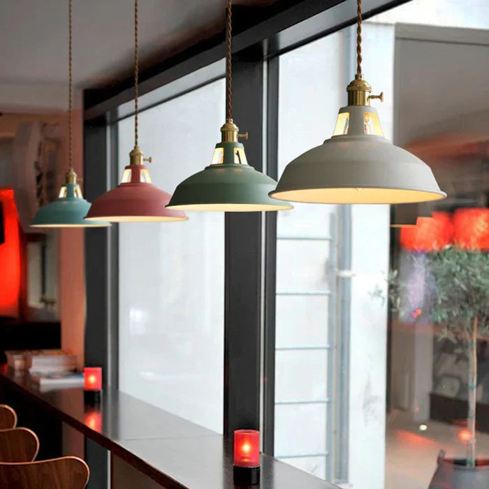Vintage retro industrial pendant lamp, IronGlow, perfect for kitchen island lighting.