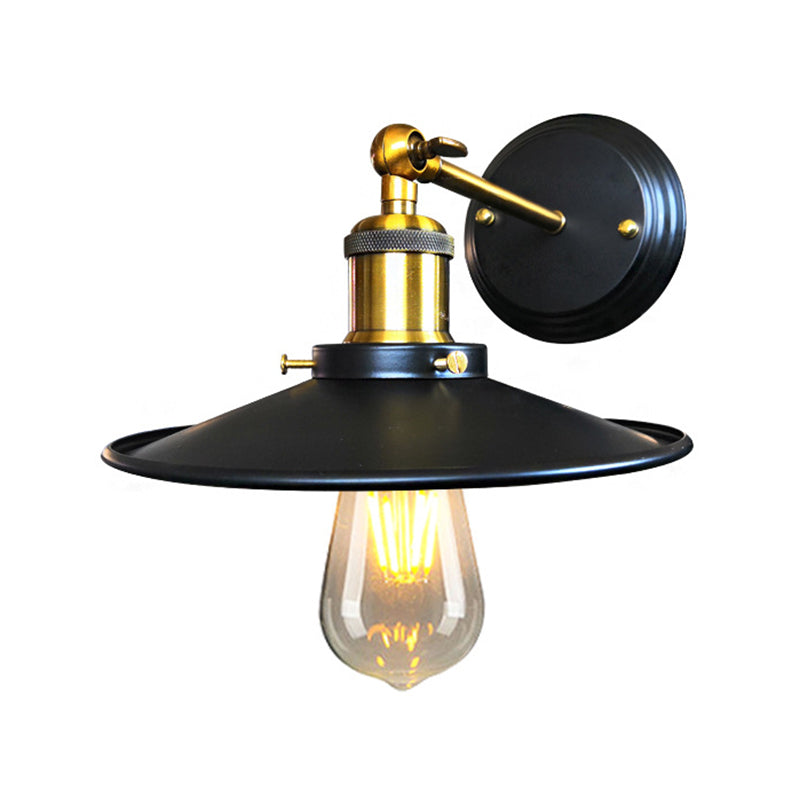 Industrial vintage wall lamp with E26 socket, metal sconce light fixture, enhancing interior home decor.