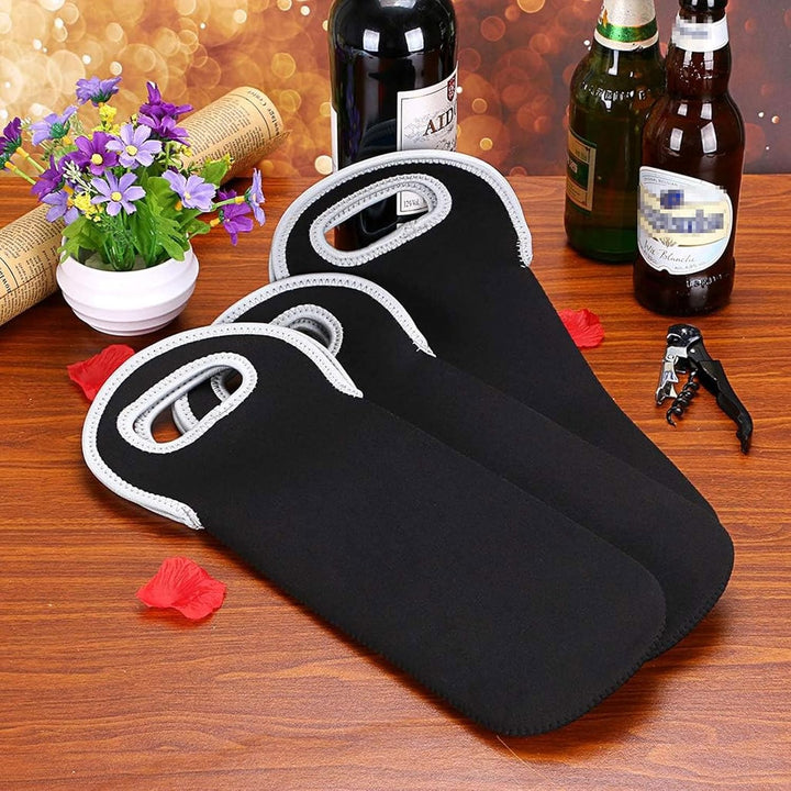 Insulated wine cooler tote, designed for two bottles, great for travel.