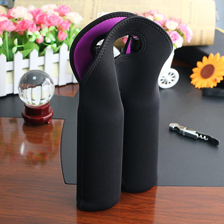 Portable wine carrier with insulation, great for gifting to wine lovers.