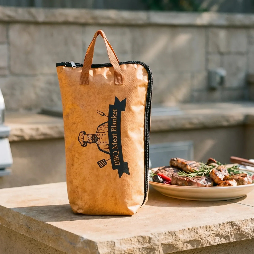 Insulated meat resting bag, perfect for roasts & BBQ. Keeps food warm. A grill essential for outdoor cooking.
