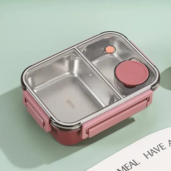 Hot food insulated lunchbox, stainless steel, leak-proof, BPA-free. Ideal thermos for travel & meal prep.