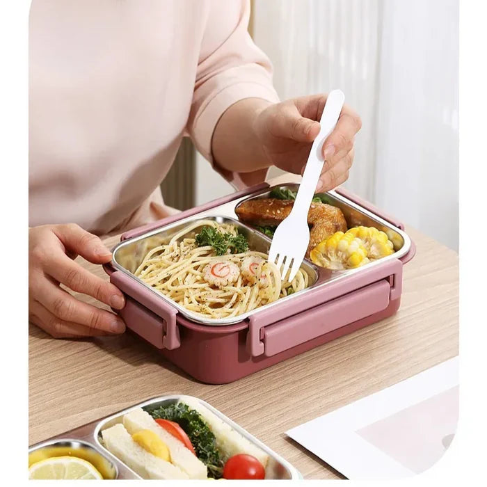 Insulated food container for travel & daily use. Stainless steel lunchbox keeps food hot for meal prep.
