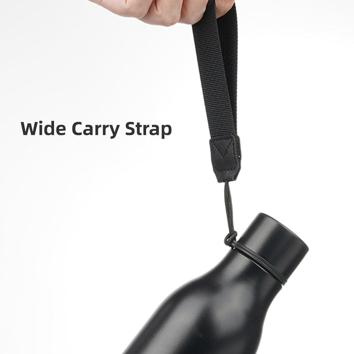 Leak-proof insulated gym water bottle, perfect for workouts & hydration with strap.