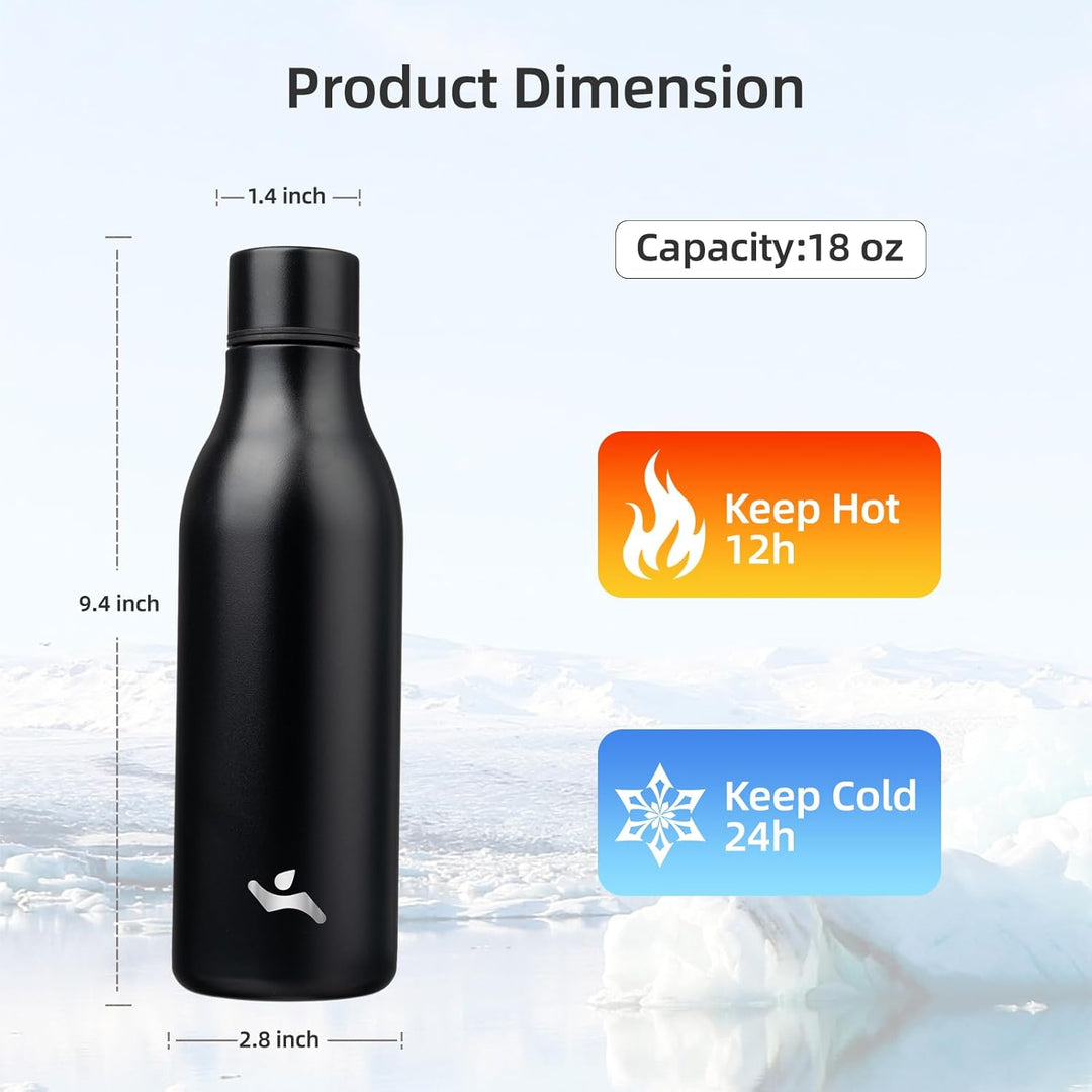 Eco-friendly reusable stainless steel bottle with strap for sustainable hydration.