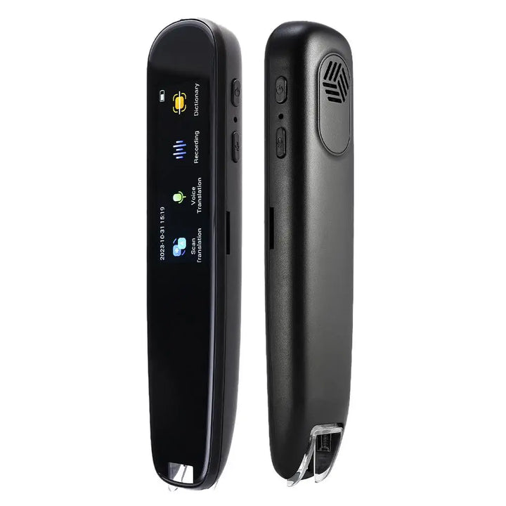 Intelligent scanning translator pen with offline mode for 123 languages, close-up of screen showing translation