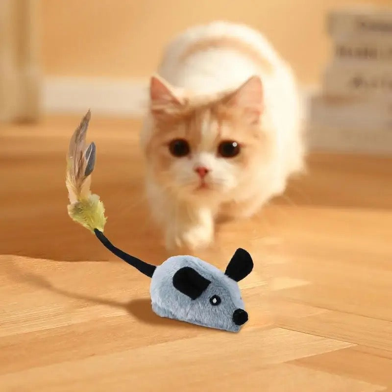 Automatic cat mouse toy with USB recharge, quiet design for pet entertainment, keeping felines active.