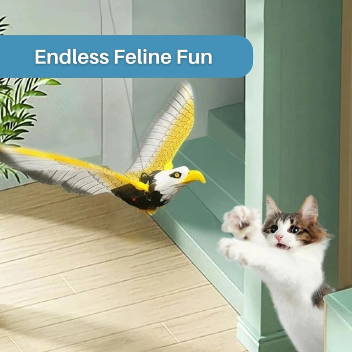 Fun interactive feather bird toy for engaging indoor cat play and physical activity.