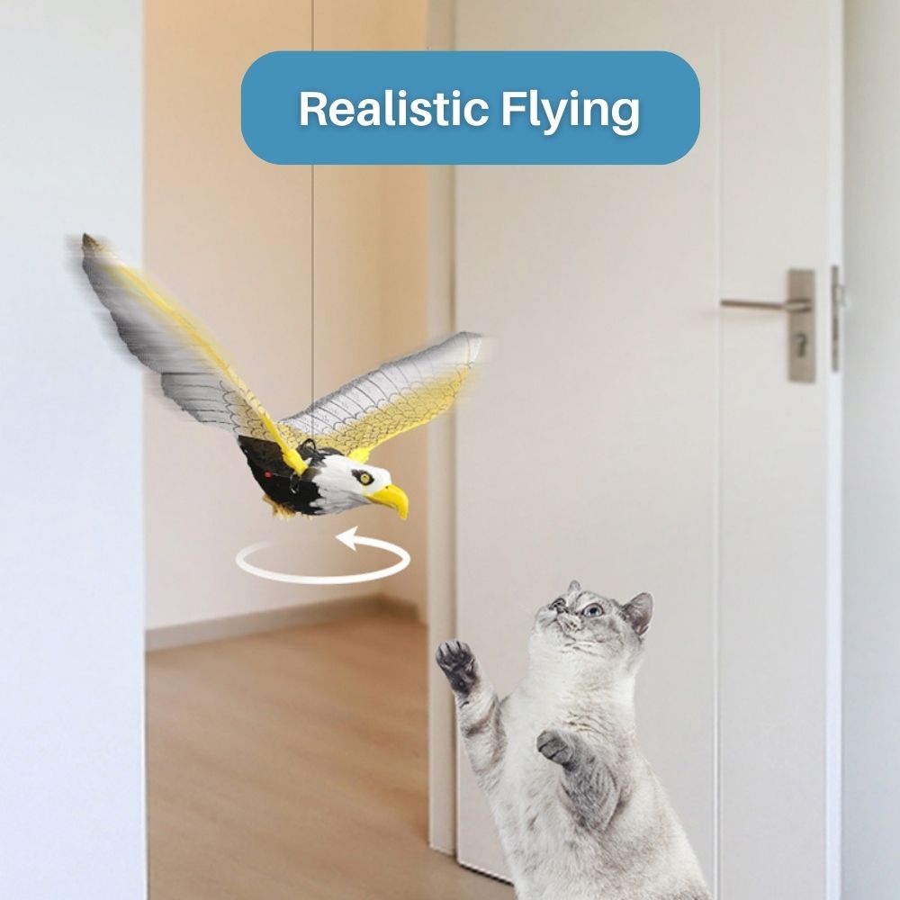 Feline enrichment fluttering bird toy promotes active play & mental stimulation for cats.