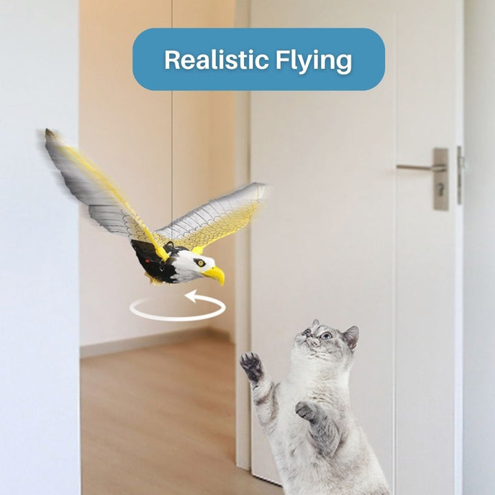 Feline enrichment fluttering bird toy promotes active play & mental stimulation for cats.