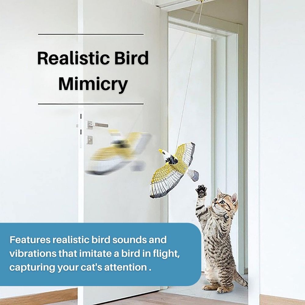 Mental stimulation bird toy for cats, encouraging activity and healthy exercise.