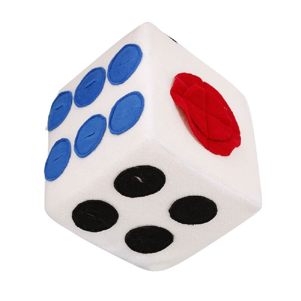 TreatTumble™ interactive dice toy. Puzzle treat dispenser for dogs & cats, promoting mental enrichment & play.