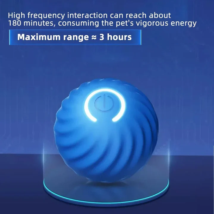 Smart interactive dog ball. Automatic rolling pet toy for enrichment, anti-anxiety, and entertainment.