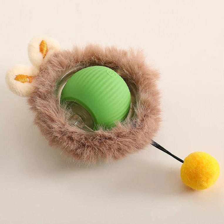 Pet enrichment interactive rolling ball dog toy with tail. Promotes active play & healthy exercise for happy dogs.