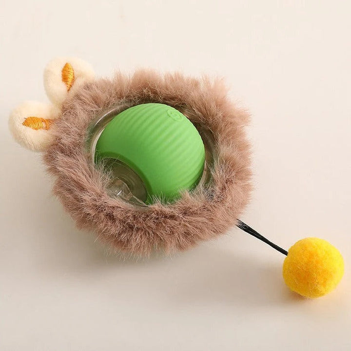 Pet enrichment interactive rolling ball dog toy with tail. Promotes active play & healthy exercise for happy dogs.