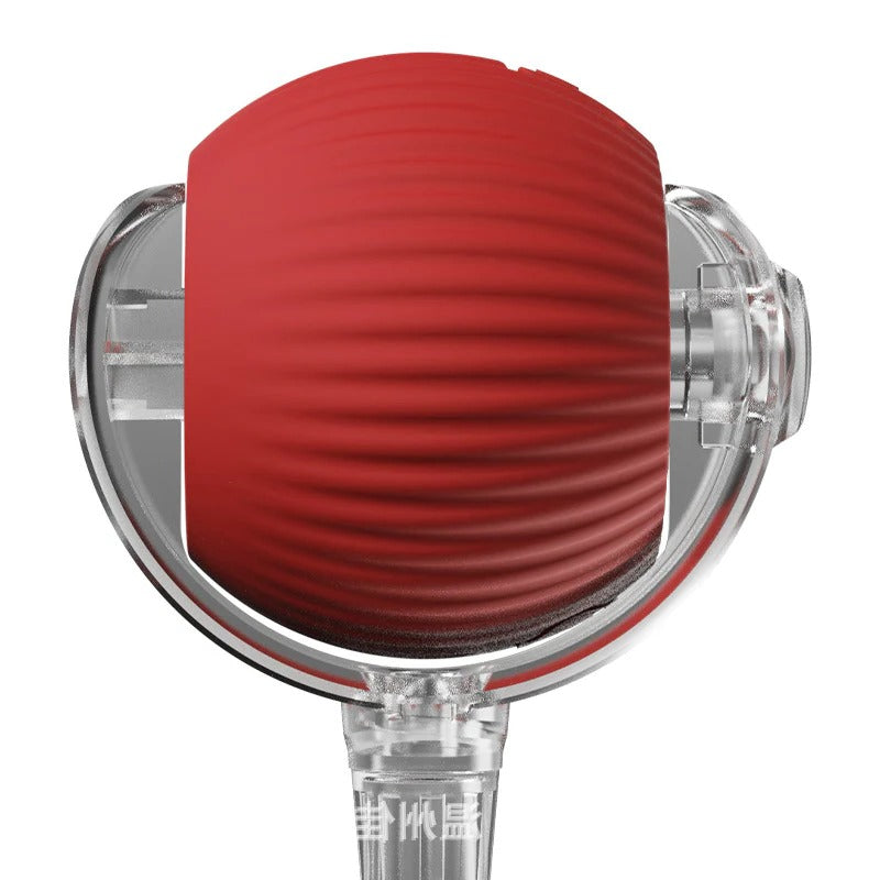 Interactive rolling ball chew toy for dogs with a tail. Durable pet supply for active play, chase, and fetch fun.