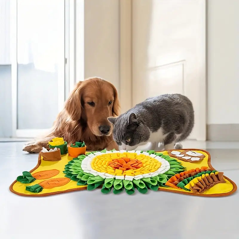 Interactive dog snuffle mat for slow feeding & mental stimulation. Durable & washable pet foraging toy.