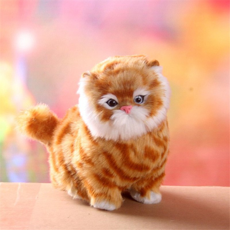 Cute interactive electric plush feline friend, a soft children's toy and engaging gift for young kids.