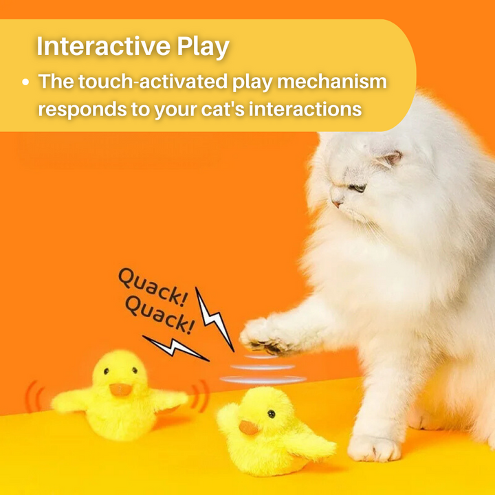 Rechargeable Flapping Duck toy, offering endless entertainment & a great workout for playful cats.