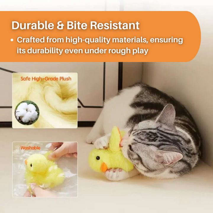 Engaging Flapping Duck cat toy, designed to mimic prey and keep your furball active and amused.