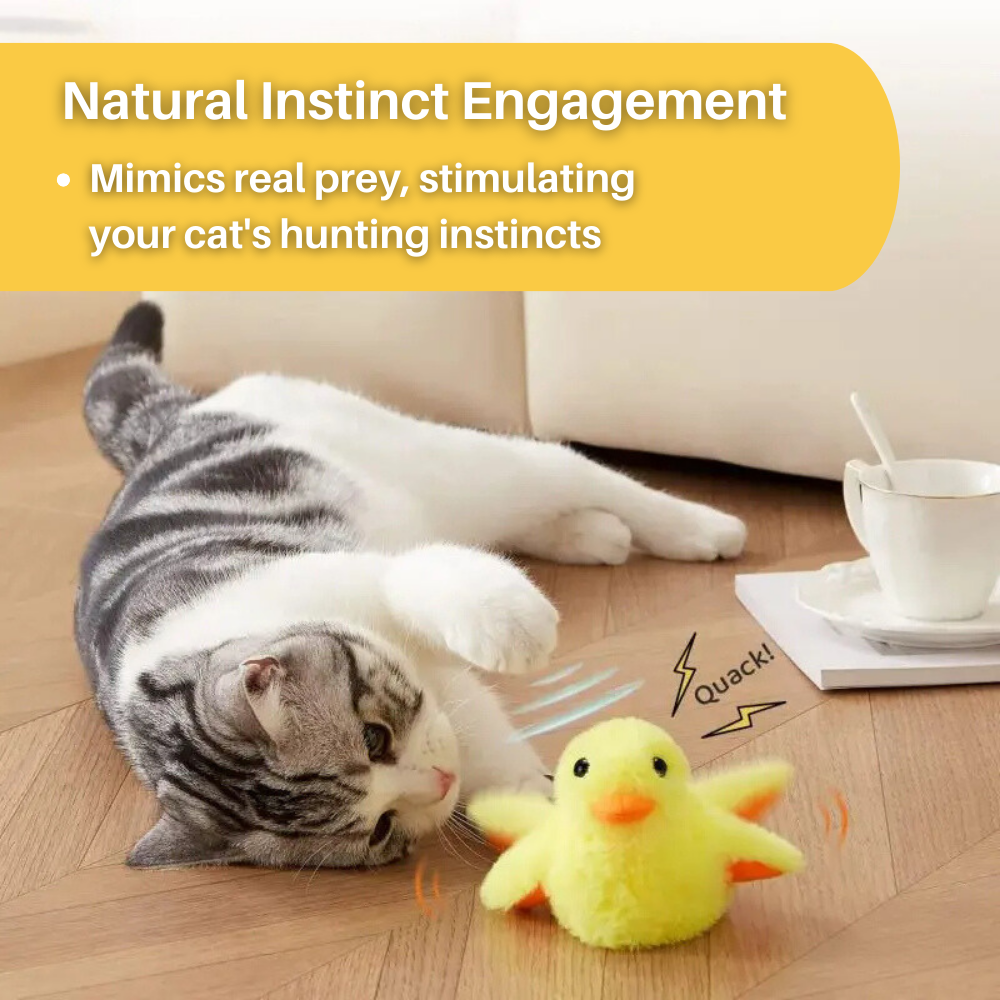 Keep your cat happy with this Flapping Duck toy. Interactive, rechargeable, and great for hunting instincts.