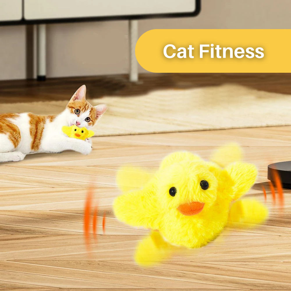 Feathered Flapping Duck toy, captivating cats with its movement. Promotes active play & healthy exercise.