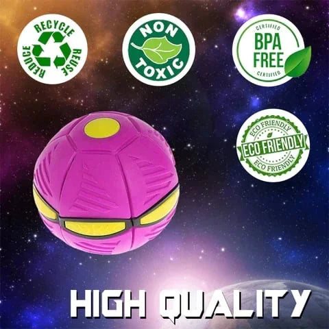 Pet's favorite interactive flying disc that turns into a dog ball for fetch; ideal for outdoor fun.