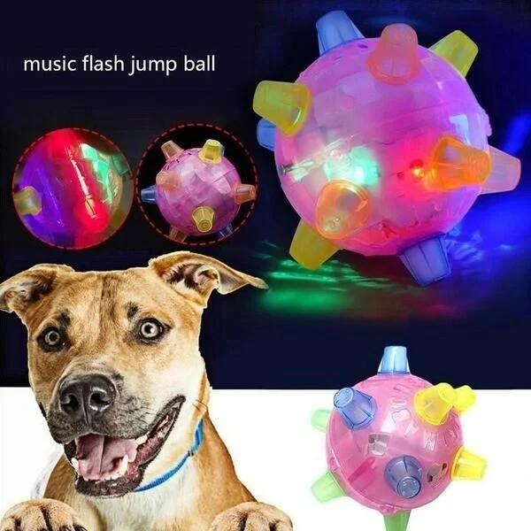 Durable automatic jumping ball dog toy promoting interactive play & boredom relief.