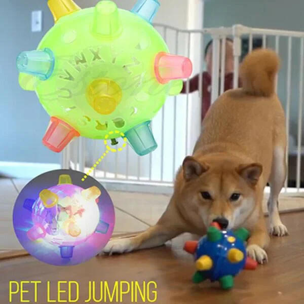 Engaging jumping dog toy for boredom relief & active play; durable interactive pet ball.