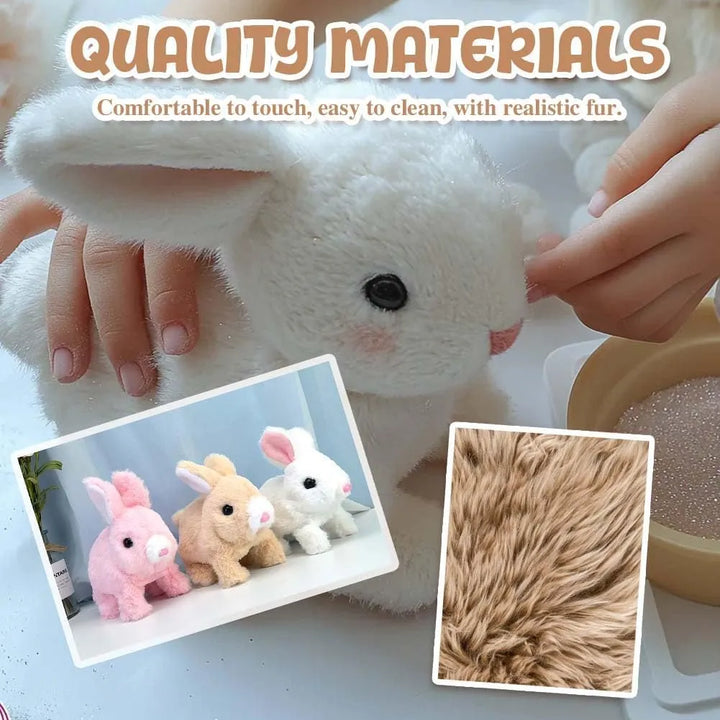 Highly realistic interactive bunny toy, electronic pet with soft fur for sensory play.