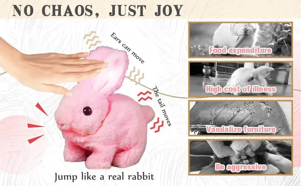 Interactive realistic bunny, perfect kids gift and companion, soft plush animal for all ages.